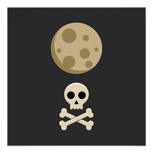 Poster Pleine Lune et Crâne (Devant)
