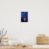 Poster Pleine lune et la lune brillant à travers les arbr (Cuisine)