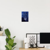 Poster Pleine lune et la lune brillant à travers les arbr (Bureau à domicile)
