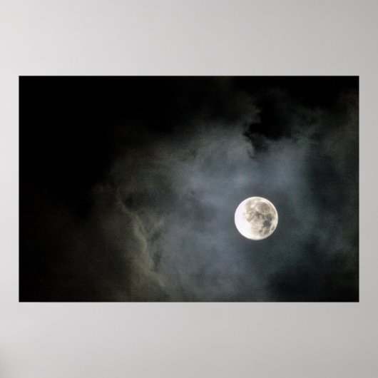 Poster Pleine lune et nuages (Devant)