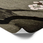 Poster Pleine lune noire blanche Cherry Blossom Art (Coin)