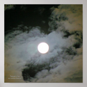 Poster Pleine lune Nuages Nuit Ciel Nature