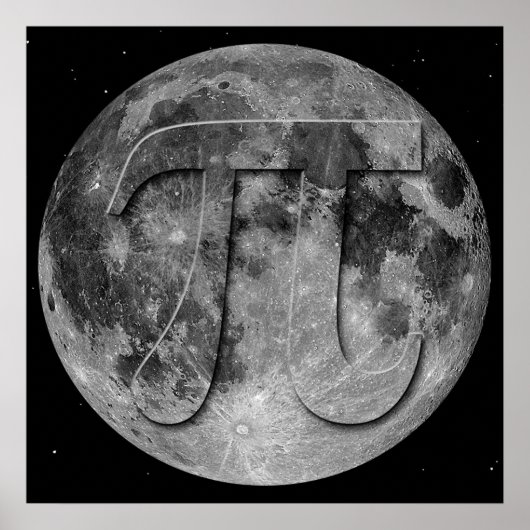 Poster Pleine lune Pi Day Fun (Devant)