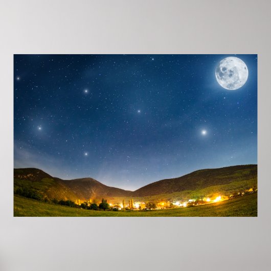 Poster Pleine lune Soirée d'été (Devant)