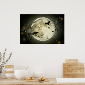 Poster Pleine lune sur l'affiche Halloween (Cuisine)