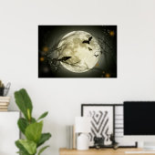 Poster Pleine lune sur l'affiche Halloween (Bureau à domicile)