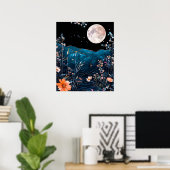 Poster Pleine lune sur un lac (Bureau à domicile)