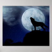 Poster Pleine lune Wolf (Devant)