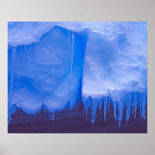 Poster Pléneau cimetière Iceberg, Antarctique : Bleu (Devant)