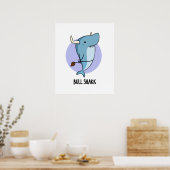 Poster Plonge de requin animal amusant (Cuisine)