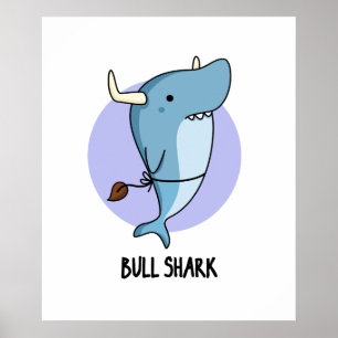 Poster Plonge de requin animal amusant