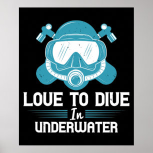 Poster Plongée - Amour À Plonger Sous L'Eau