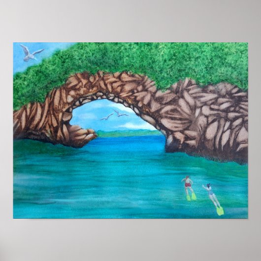 Poster Plongée en apnée au paradis (Devant)