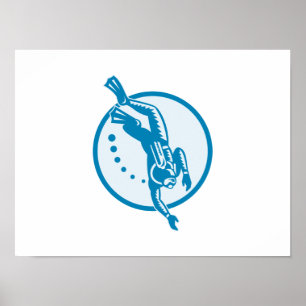 Poster plongée, plongée, plongée, plongée, sous-marine, n