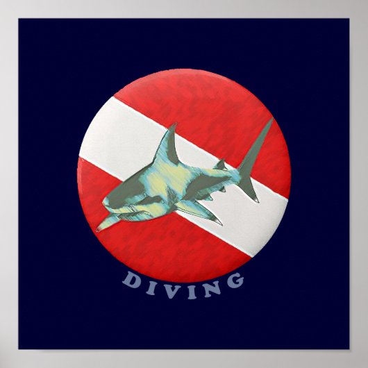 Poster plongée / plongée / requin (Devant)