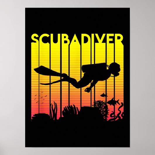 Poster Plongée Plongée Silhouette Plongée Plongée Plongée (Devant)