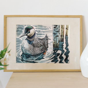 Poster Plongeon élégant sur le lac