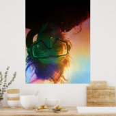Poster plongeur coloré (Cuisine)