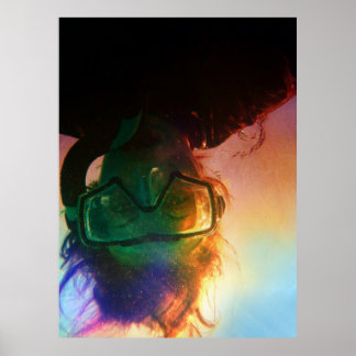 Poster plongeur coloré