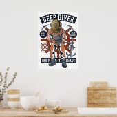 Poster Plongeur profond vintage (Cuisine)