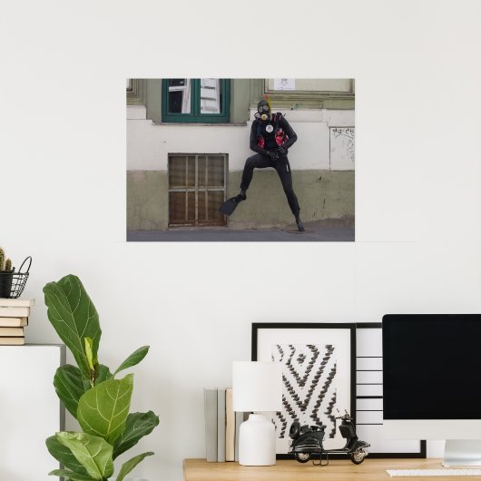 Poster Plongeur Scuba (Bureau à domicile)