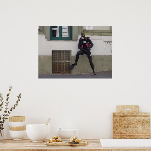 Poster Plongeur Scuba (Cuisine)