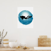 Poster Plongeur sous-marin Rayons lumineux (Cuisine)