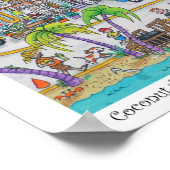 Poster Plongeurs de cocotiers et hors du Hook Bar, Roatan (Coin)