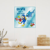 Poster Plongez Dans Un Bon Livre (Cuisine)