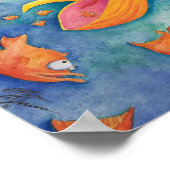 Poster "Plongez !" Pelican & Fish Art (Coin)