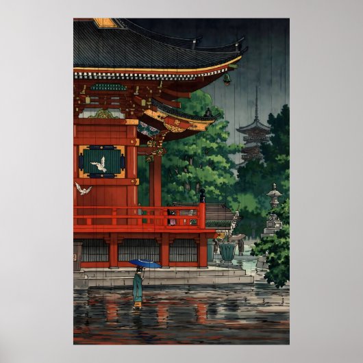 Poster Pluie au temple Asakusa Kannon 1933 (Devant)