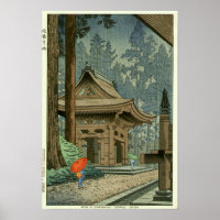 Pluie au temple Enryakuji Asano Takeji Shin Hanga