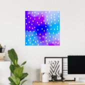 Poster Pluie avec ciel bleu et violet nuageux. (Bureau à domicile)
