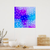 Poster Pluie avec ciel bleu et violet nuageux. (Cuisine)