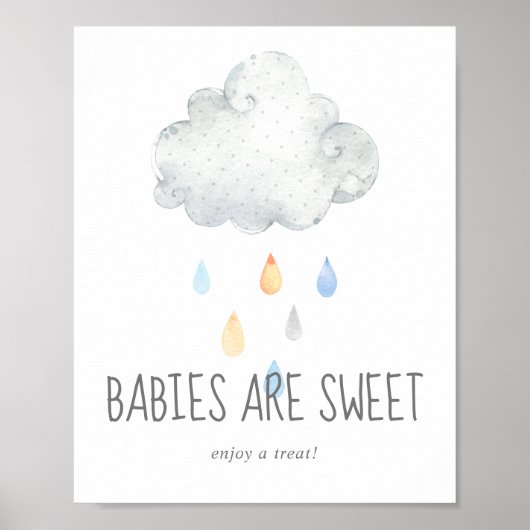 Poster Pluie Cloud Garçon Les bébés sont doux Profitez d' (Devant)
