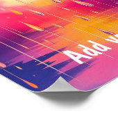 Poster Pluie colorée gouttes Nature Aquarelle (Coin)