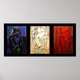 Poster Pluie créole - tricolore de drapeau