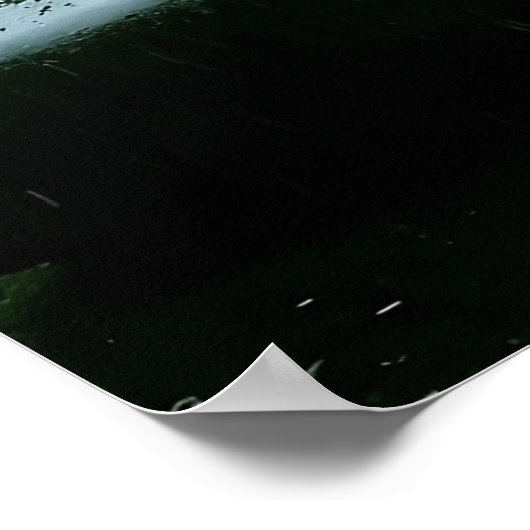 Poster Pluie dans Jardin Zen avec Arbre d'érable & Pierre (Coin)