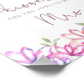 Poster Pluie de baisers pour Baby Shower Fleurs de verdur (Coin)