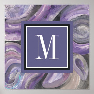 Poster Pluie de cercle du monogramme  