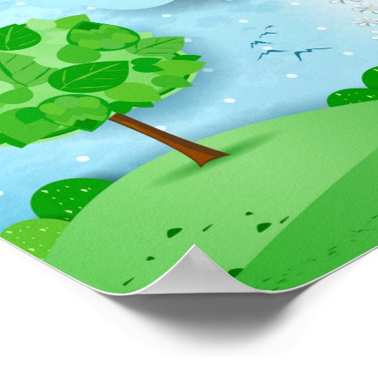 Poster Pluie de fleurs (Coin)