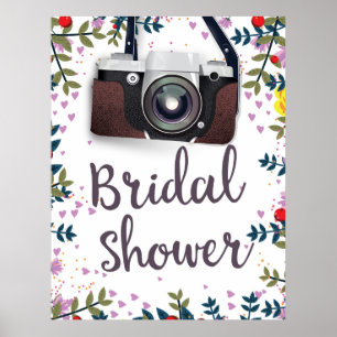 Poster Pluie de fleurs Fleurs vintage et appareil photo c