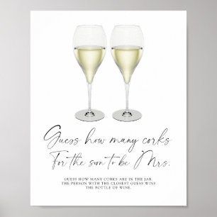 Poster Pluie de Mariée Devinez Combien de Bouchons