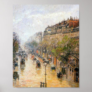 Poster Pluie de printemps à Montmartre par Camille Pissar