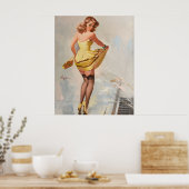 Poster Pluie Jour Pin-Up Girl (Cuisine)