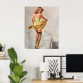 Poster Pluie Jour Pin-Up Girl (Bureau à domicile)