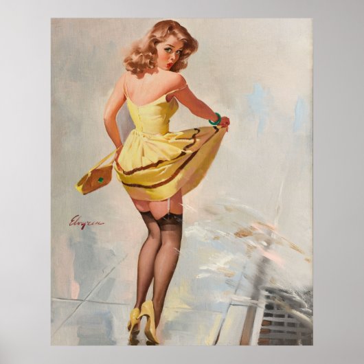 Poster Pluie Jour Pin-Up Girl (Devant)