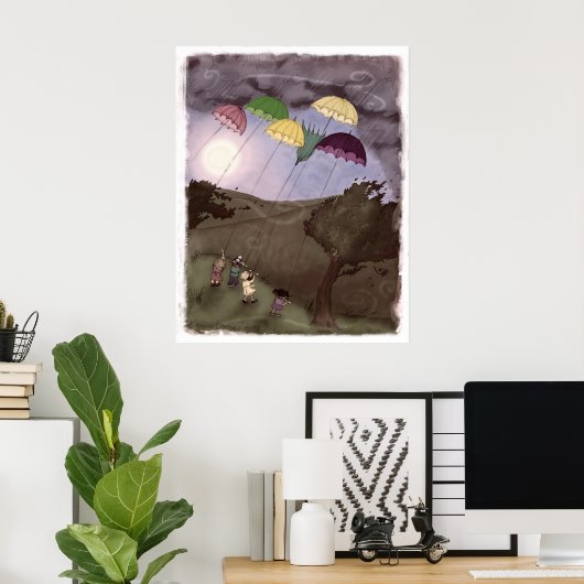 Poster Pluie Kites (Bureau à domicile)