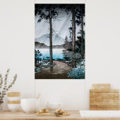 Poster Pluie matinale au lac Hakone par Tsuchiya Koitsu (Cuisine)