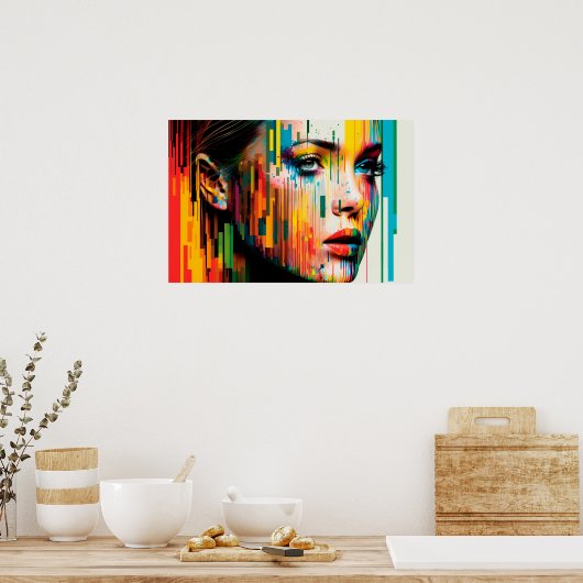 Poster Pluie numérique (Cuisine)